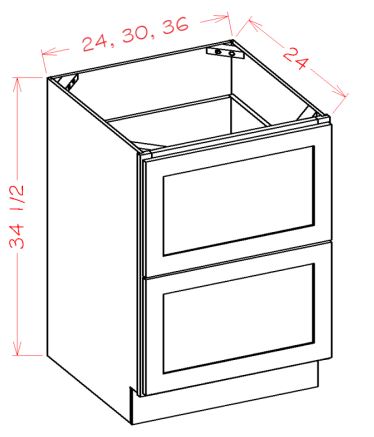 Two Drawer Base Cabinet