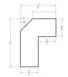Mouldings - Angled Light Rail Moulding
