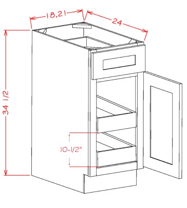 Single Door Double Rollout Shelf Bases
