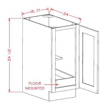 Single Rollout Shelf Base Kits Cabinet