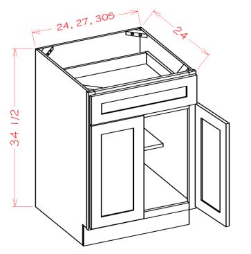 Double Door Single Drawer Base Cabinet