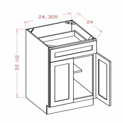 Double Door Single Drawer ADA Base Cabinets