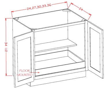 Double Full Height Door One Rollout Shelf Base Kit