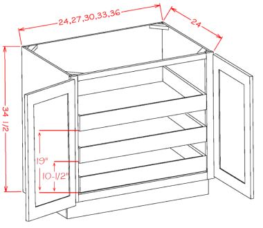 Triple Rollout Shelf Base Kits