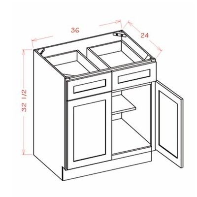 Double Door Double Drawer ADA Base Cabinet