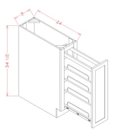 Pullout Organizer Shelf Base Kit Cabinet