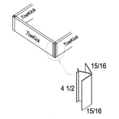 PVC Toe Kick Corner Connector
