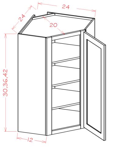 Diagonal Corner Single Door Wall Cabinet