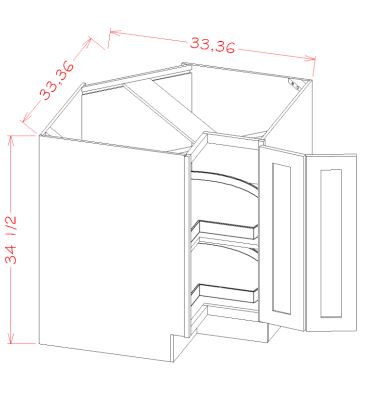 Base Cabinet Easy Reach with Lazy Susan Trays