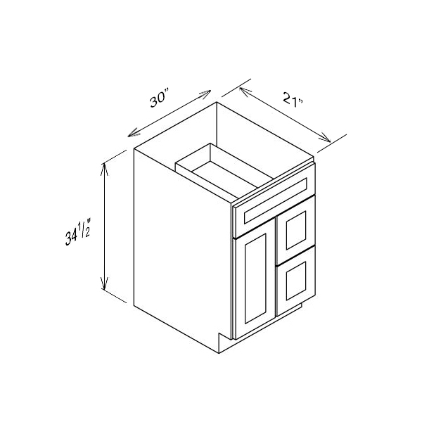 Single Door Double Drawer Sink Base Vanities