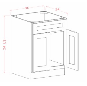Double Door Single Drawer Front Sink Base Cabinet