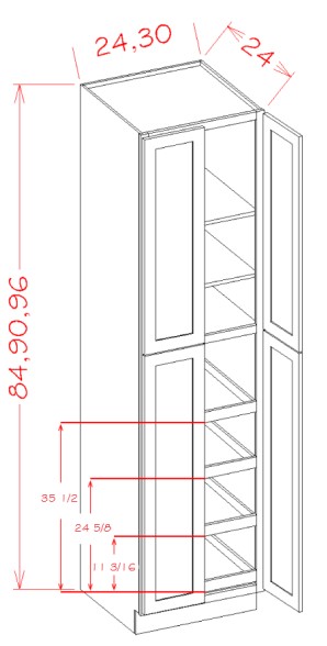 Two Door Utility Four Rollout Shelf Cabinet Kit