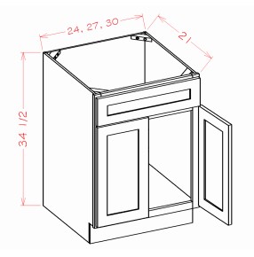Vanity Sink Bases-Double Door Single Drawer Front