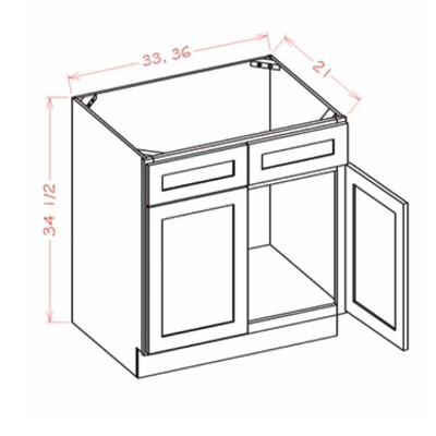 Double Door Double Drawer Front Vanity Sink Base Cabinets