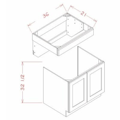 Double Door Vanity Sink ADA Base Cabinet