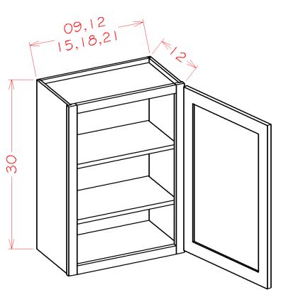 Single Door Wall Cabinets - 30