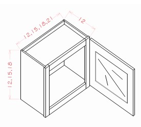 Glass Door Wall Stacker Cabinets - Single Door